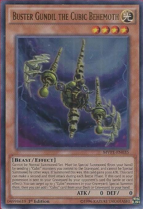 Buster Gundil the Cubic Behemoth MVP1-EN035 Ultra Rare 1st Edition Mint
