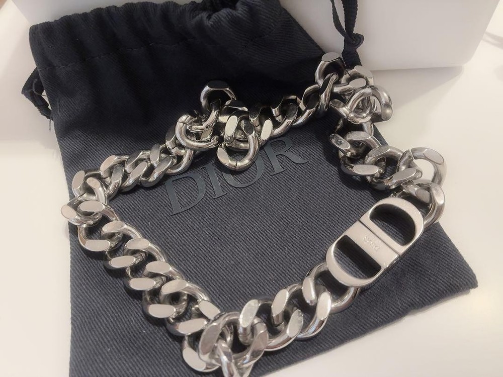 Dior Cd Icon Chain Link Necklace Set with Luxury Accessories