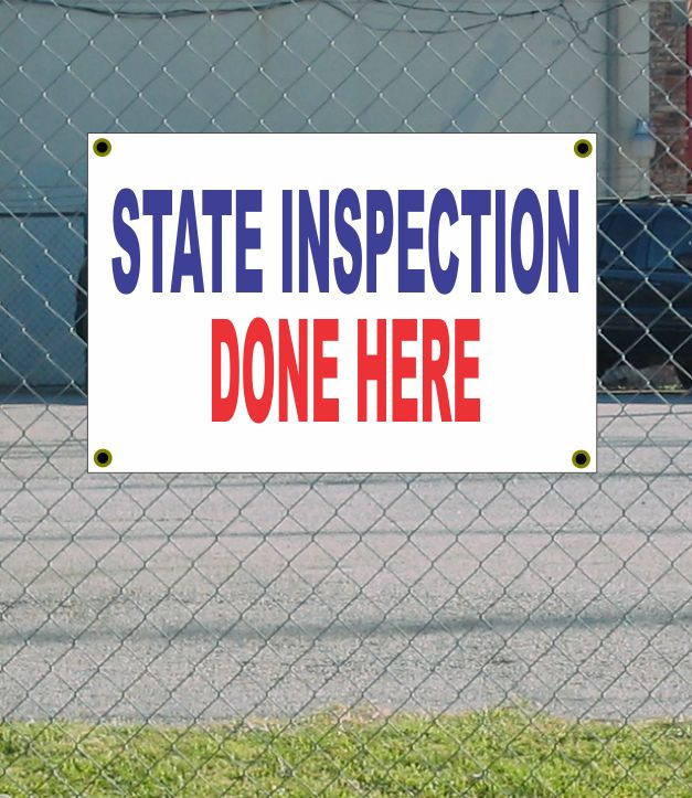 2x3 State Inspection Banner Sign – Red, White & Blue – Discount Price