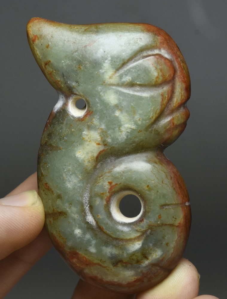 6.5CM Hongshan Culture Ancient Jade Helios Sun God Amulet Pendant