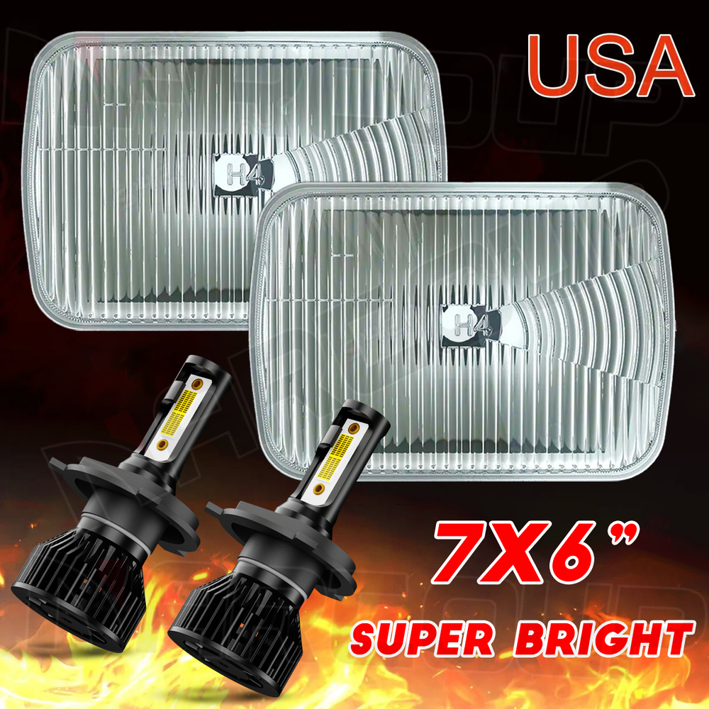 5x7 LED Headlight Hi Low Beam Pair for 1982-1995 Toyota Pickup Hardbody Truck
