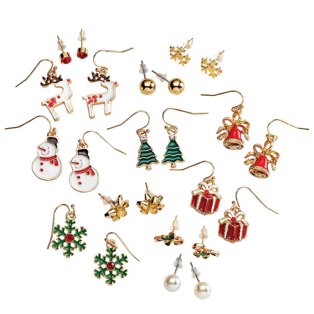 Holiday Earrings Collection, 12 pc