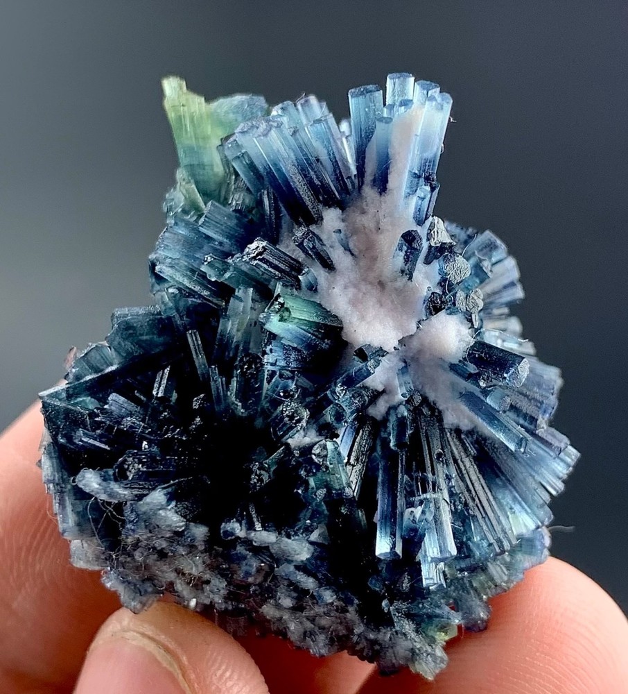 Cluster Of Indicolite Tourmaline Crystals Specimen From Afghanistan 84 Carat