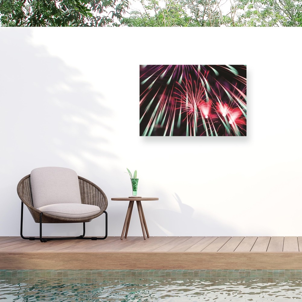 Outdoor Canvas Art - Kurt Shaffer 'Abstract Fireworks 2020 3' Wall Art for Ou...
