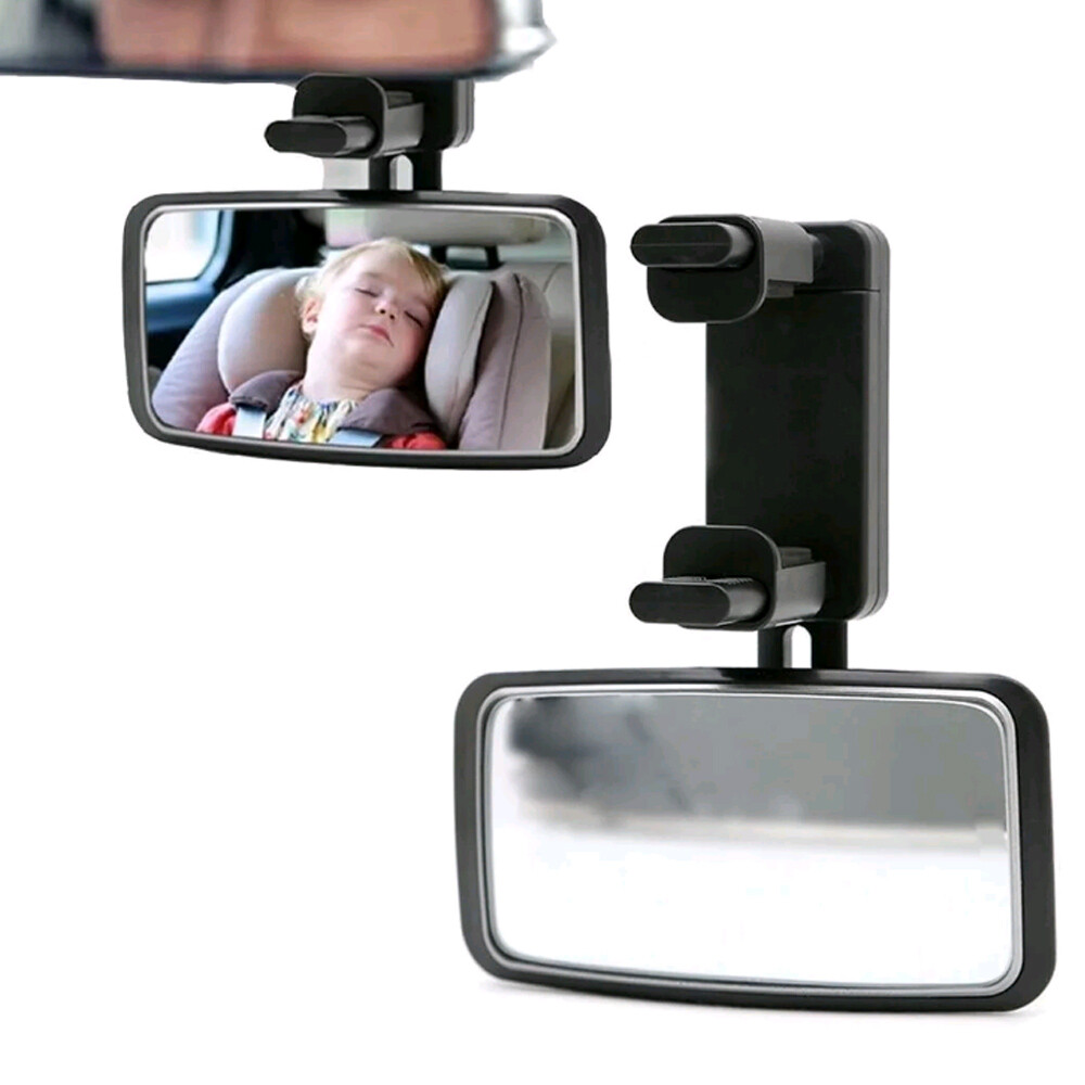 Universal Car Auxiliary Observing Mirror Wide Angle Baby Mirror 360-Degree Black