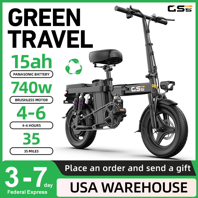 New Adult Ebike 48V17.5AH Foldable Electric Bicycle 25MPH 35Mile 400W Peak Motor