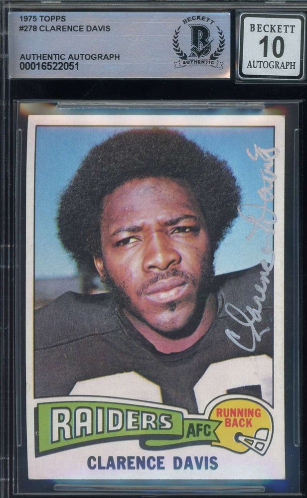 Clarence Davis Gem Mint 10 Beckett BAS Signed 1975 Topps Autograph