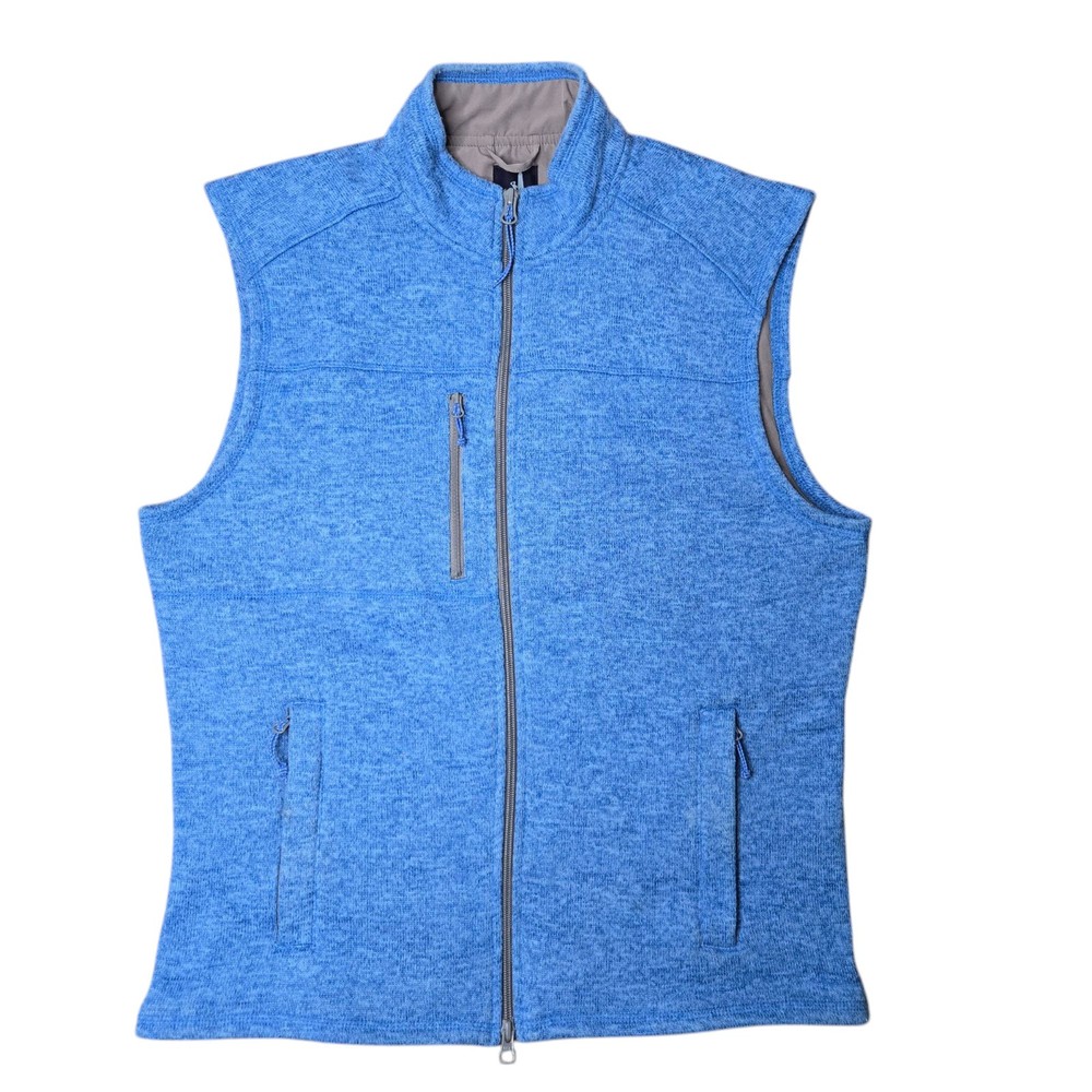 Johnnie-O Men's Double Zip Fleece Vest Jacket  Size Medium Tide Blue