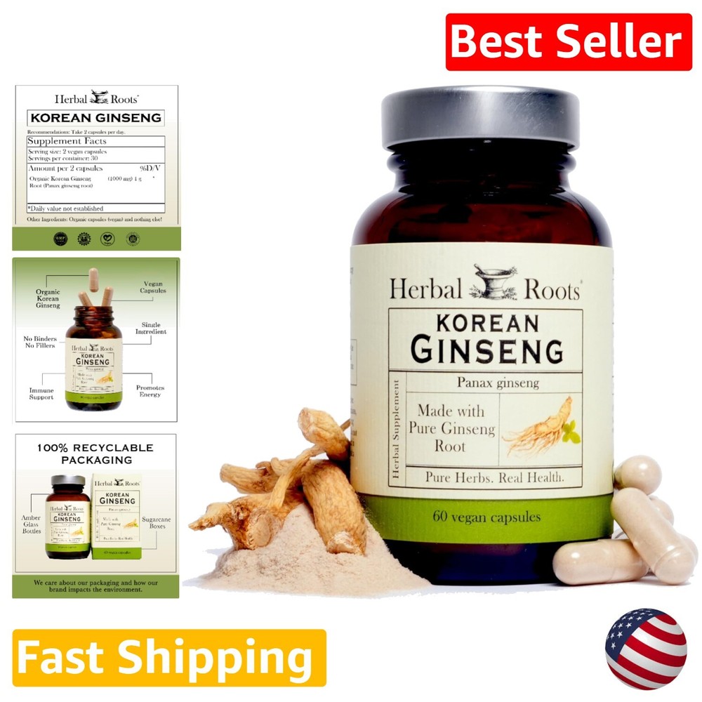 Organic Korean Ginseng Powder - High Ginsenosides for Energy & Vitality Boost