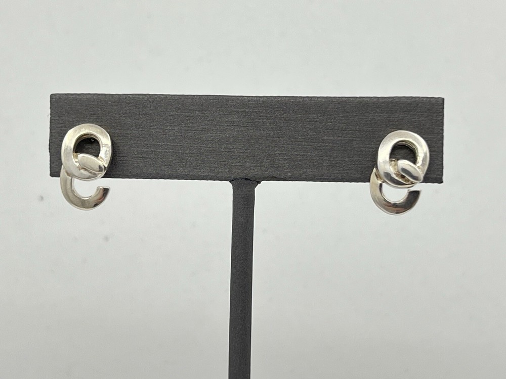 Sterling Silver Ocean City OC Stud Earrings 1/2” 3.2g