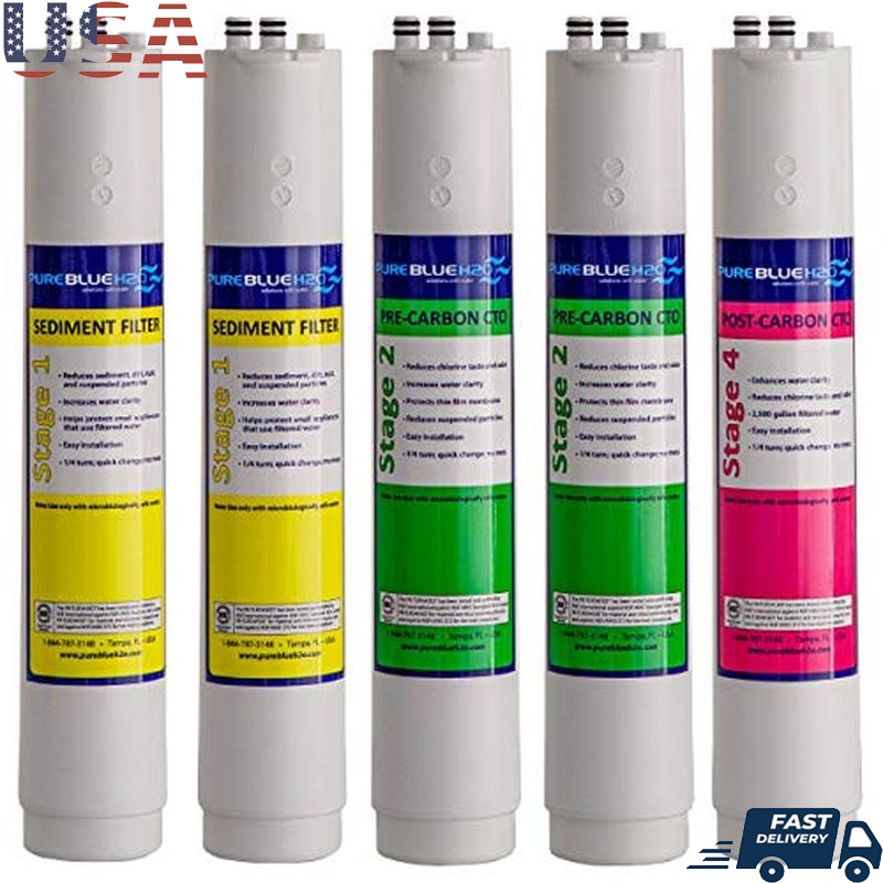 5 Pack RO Replacement Filters Four Stage Water Filtration System NSF Certified