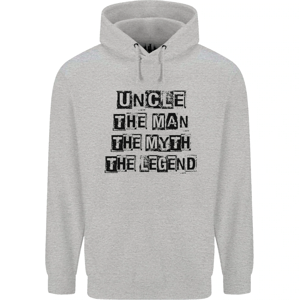 Uncle the Man the Myth the Legend Mens 80% Cotton Hoodie