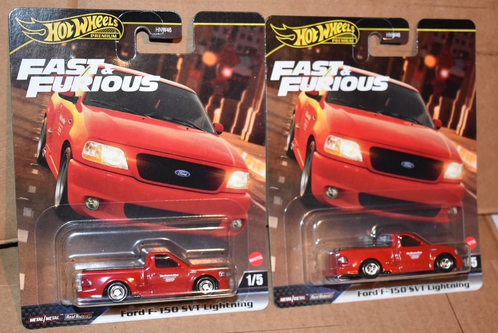 Hot Wheels 2024 Ford F-150 SVT Lightning Fast & Furious Premium Pair