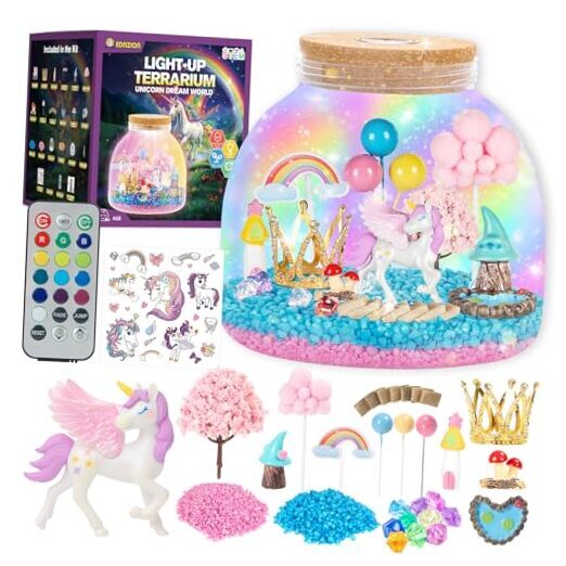 Light Up Terrarium Kit for Kids - Create a Fantasy World | Toys for Unicorn