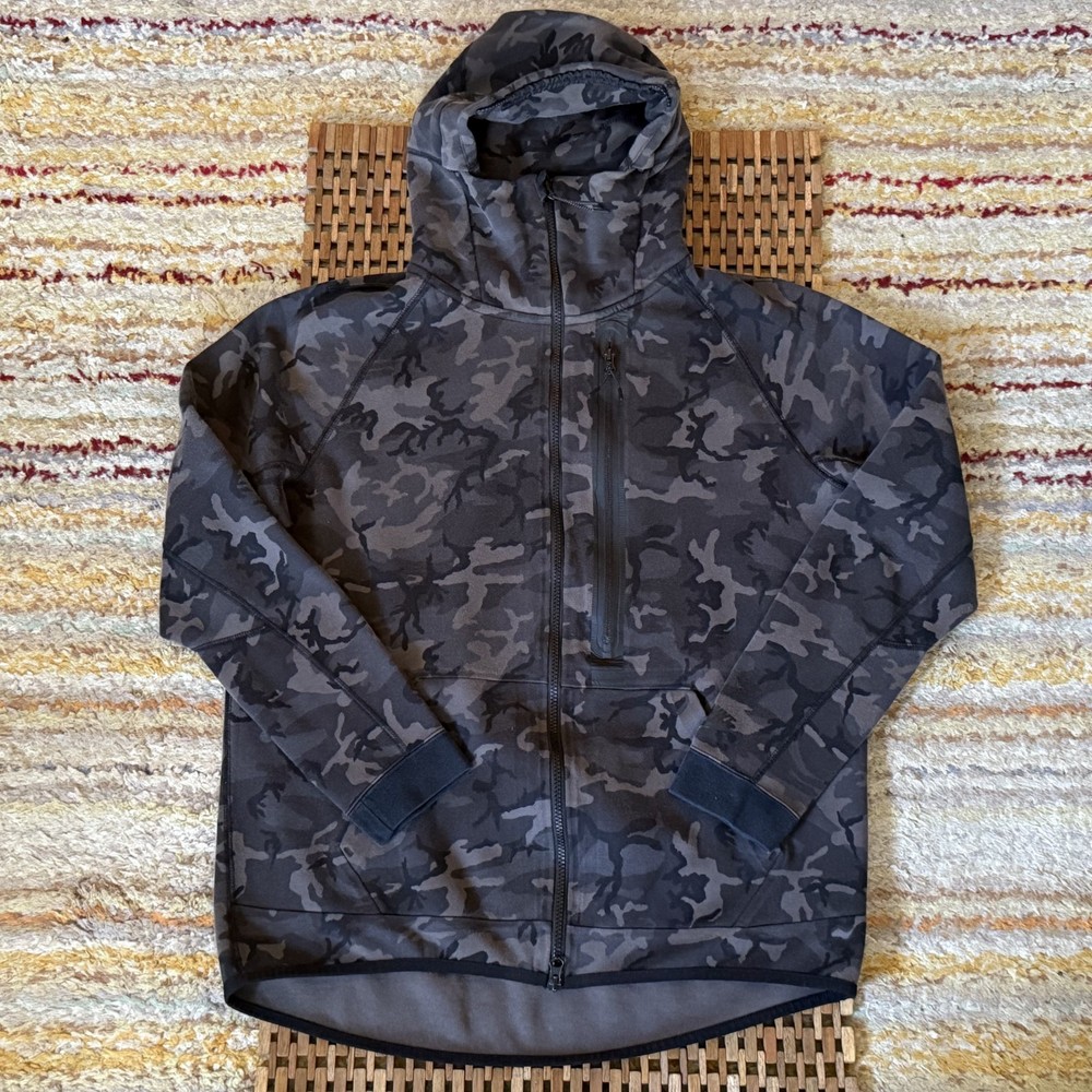 Nike Tech Fleece Black Camo Full Zip Hoodie Hoody Men's Size Large L