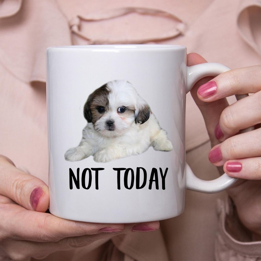 Funny Zuchon White Brown Not Today Dog Design Coffee Mug 11OZ