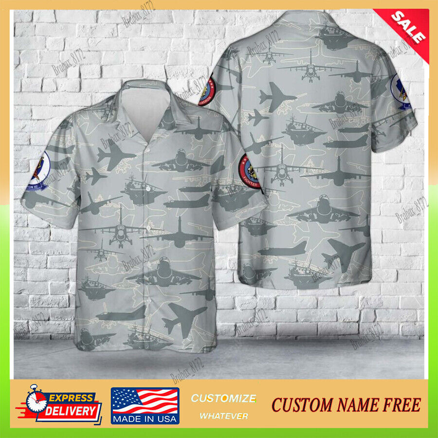 US Air Force Army LTV A 7 Corsair II Silhouette Hawaiian Shirt 3D With Pockets