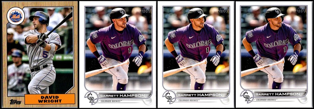 2022 Garrett Hampson (4) Card Lot - UNIQUE FIND – ONE OF A KIND