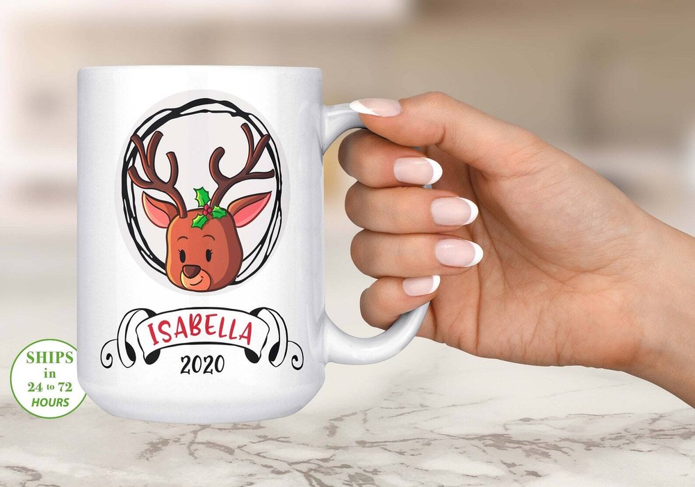 Reindeer Personalized Mug Persosanlzied Christmas Mug Reindeer Mug Reindeer