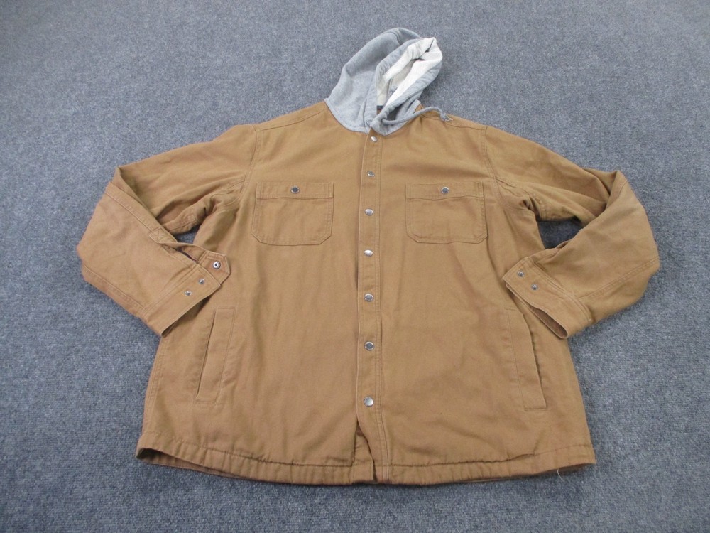 Duluth Mens XL Brown Canvas Flannel Lined Work Jacket for Outdoor Labor