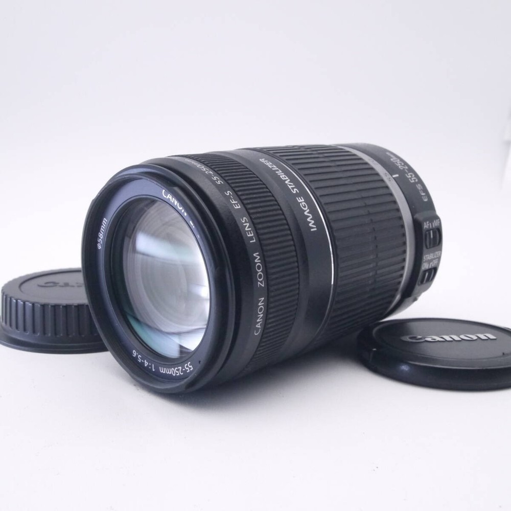 Canon EF-S 55-250mm f4-5.6 IS Telephoto Zoom Lens Tested & Functional