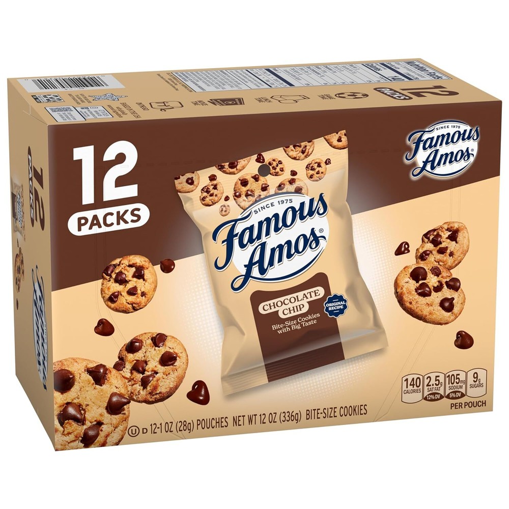 Famous Amos Chocolate Chip Cookies 12-Pack (1 oz per Bag)