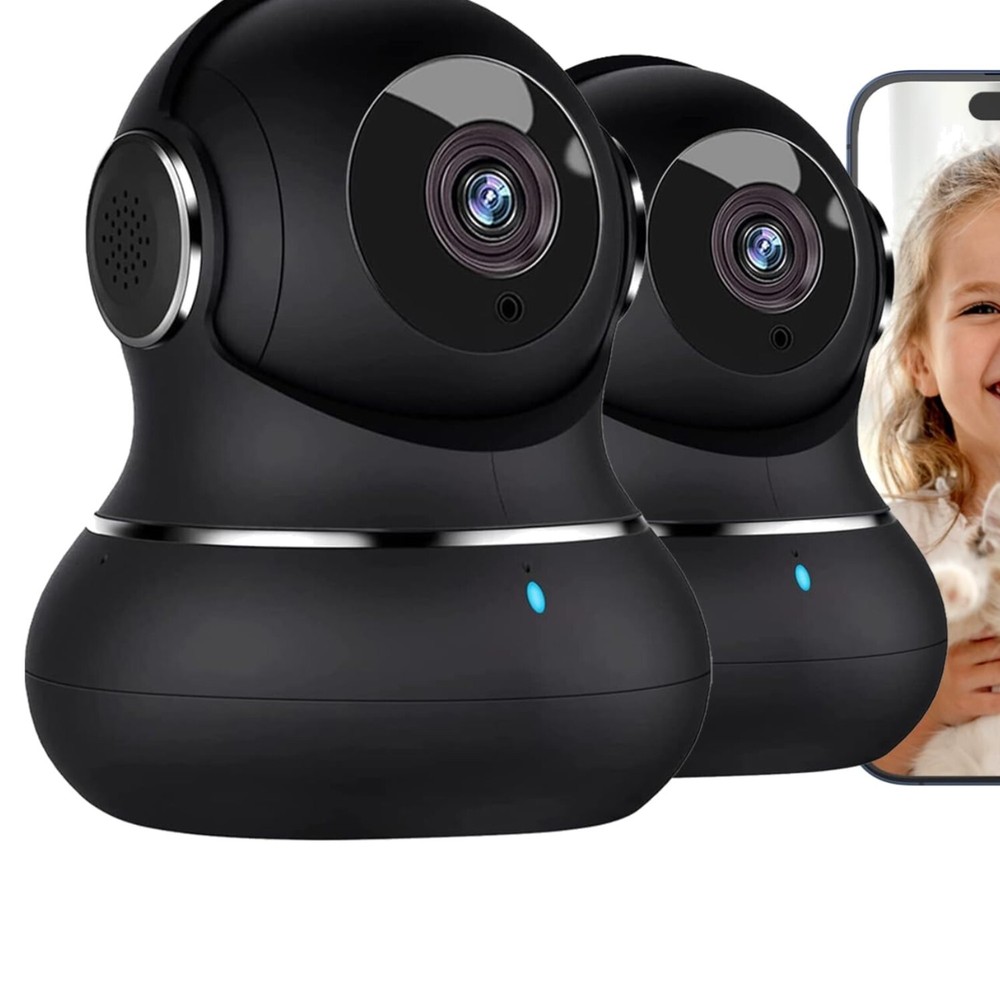 Comprehensive 2 Pack - 2K Indoor Camera with Motion Alerts & Pet Monitoring