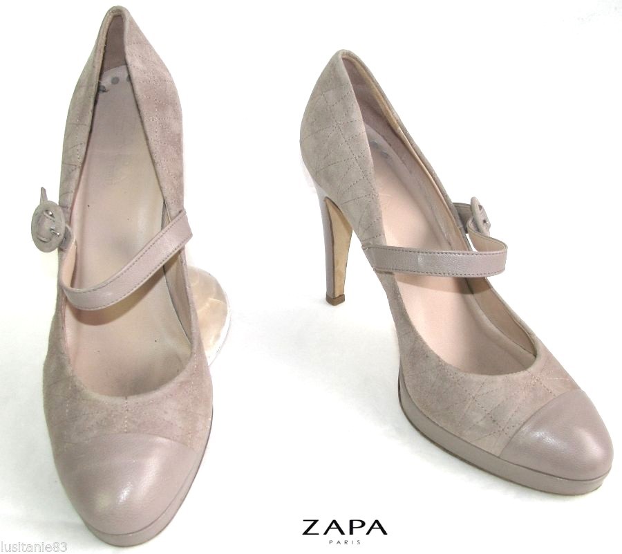 ZAPA - Heels 11 CM Platform Strap Beige Lilac 39 - Very Good Condition