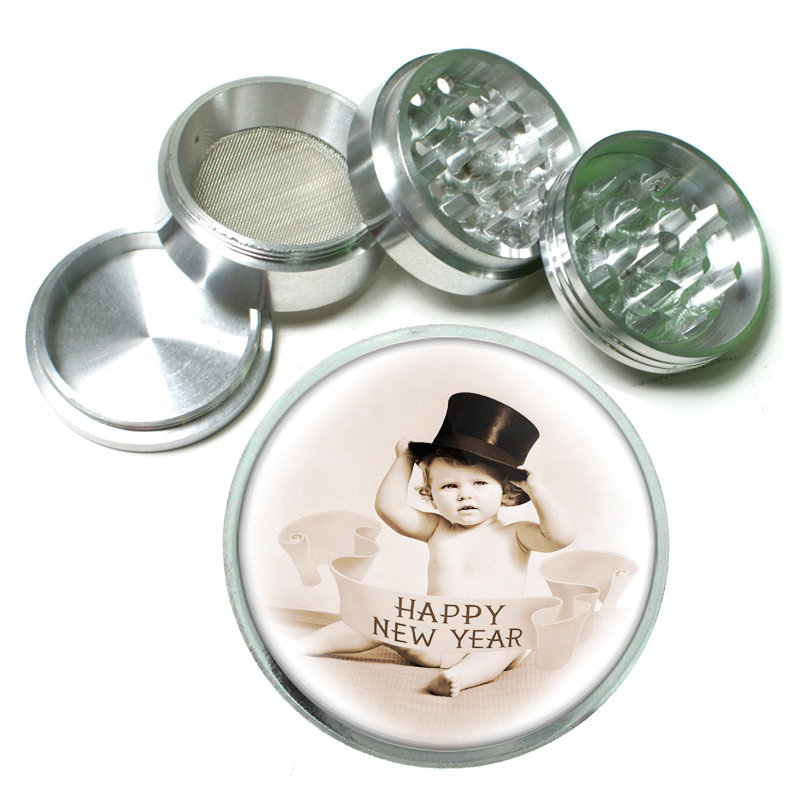 Vintage New Years Eve D14 Aluminum Herb Grinder 2.5