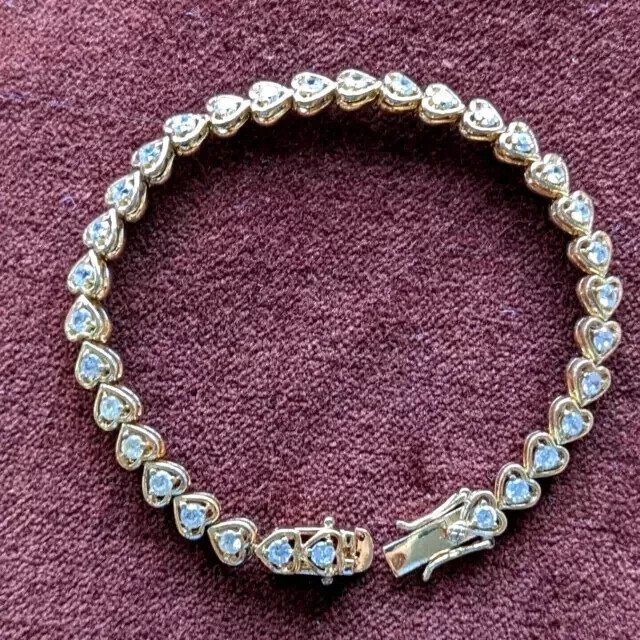 3CT Round Lab-Created Diam Women's 7.5'' Tennis Bracelet 14K Yellow Gold Plated