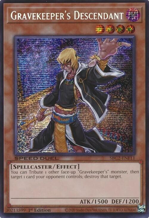 Gravekeeper's Descendant Secret Rare SBC2-ENF11 Light Play Yu-Gi-Oh Card
