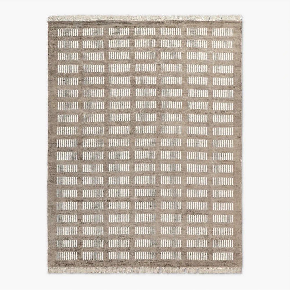 Luxury Color Light Brown Hand Loom Viscose Rug Design Area Handmade Carpet Rug