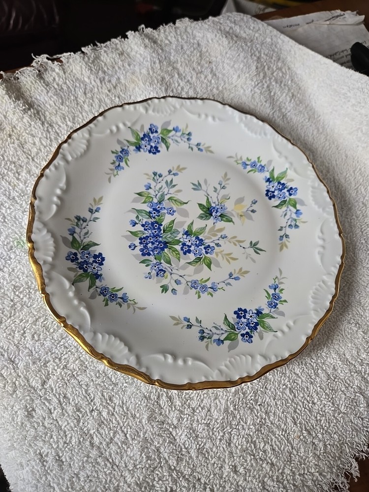 Blue Flowered Limoges Plate. Made In France. 9
