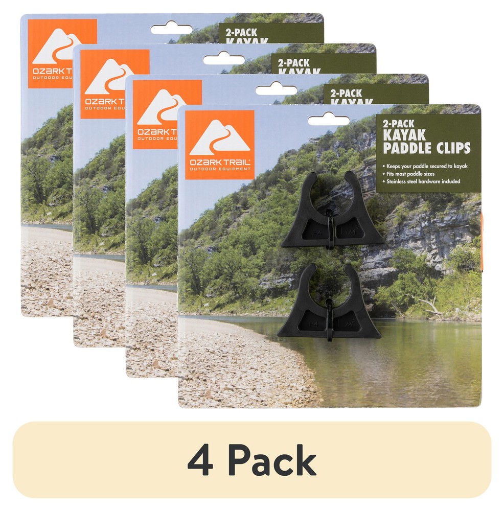4 Black Rubber Paddle Clips - 2 Pack (4 Total)
