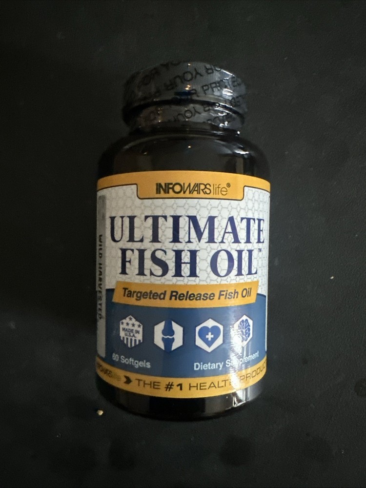InfoWars Life Ultimate Fish Oil Wild Harvested 60 Softgels Targeted Release Formula