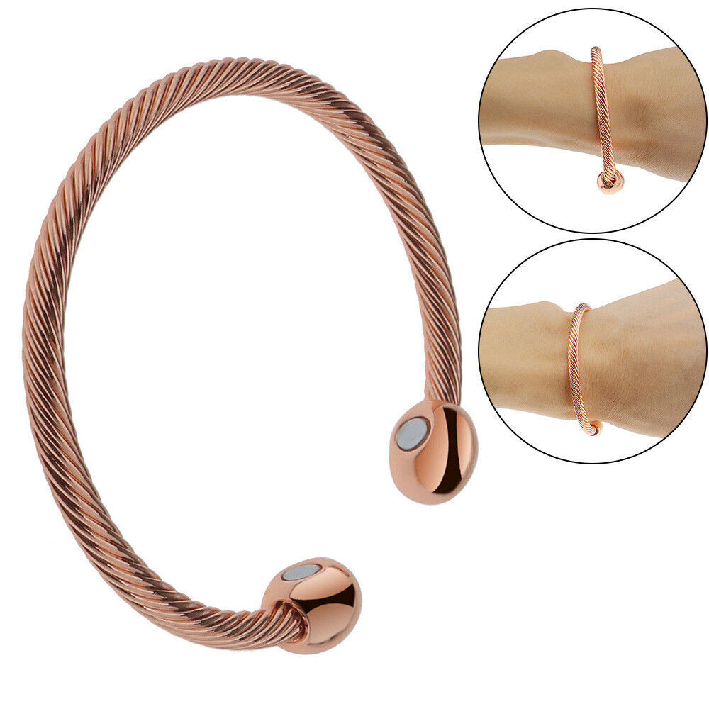 Men Women Magnetic Copper Bracelet Therapy Arthritis Healing Energy New