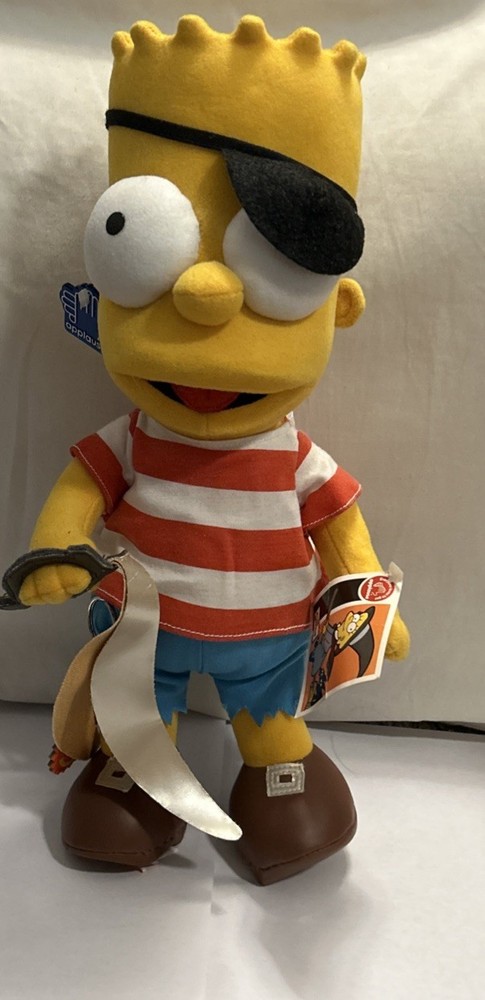Vintage Pirate Bart Simpson Halloween 13.5 inch Plush - FREE SHIPPING