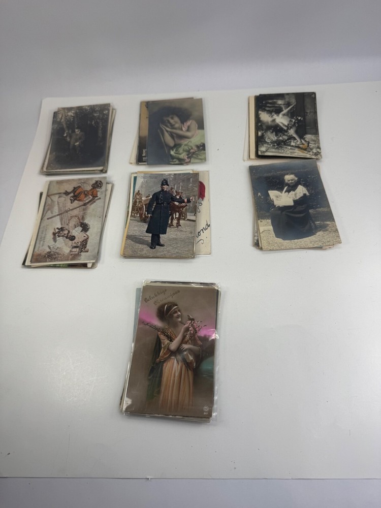 70 Antique Postcard Lot 1900-1925 RPPC Holidays Children Embossed Hand Colored