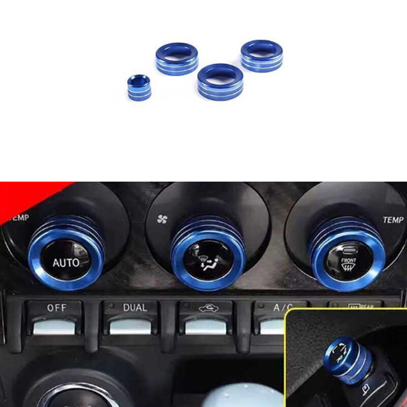Blue Alloy Center Console Volume Switch Knob Ring For Subaru BRZ 86 2017-2020