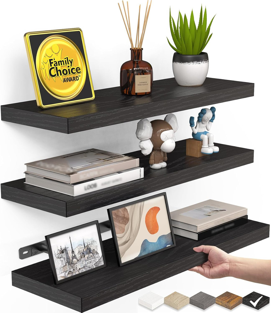 Floating Shelves for Wall, Wall Mounted Rustic Wood Shelves for Bathroom, Bedroo