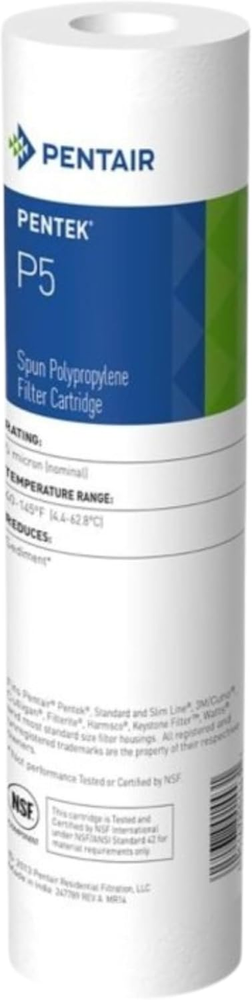 Pentair  P5 Sediment Water Filter, 10-Inch, under Sink Spun-Bonded Polypr