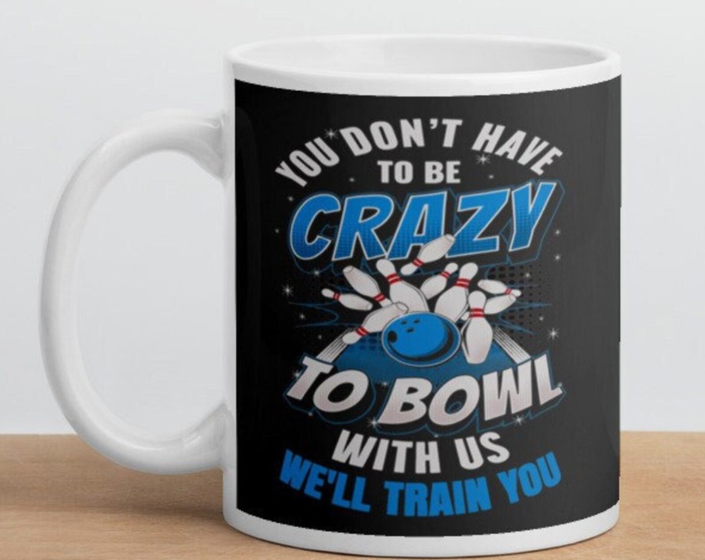 Funny Bowling White Glossy Coffee Tea Drinking Mug Cup