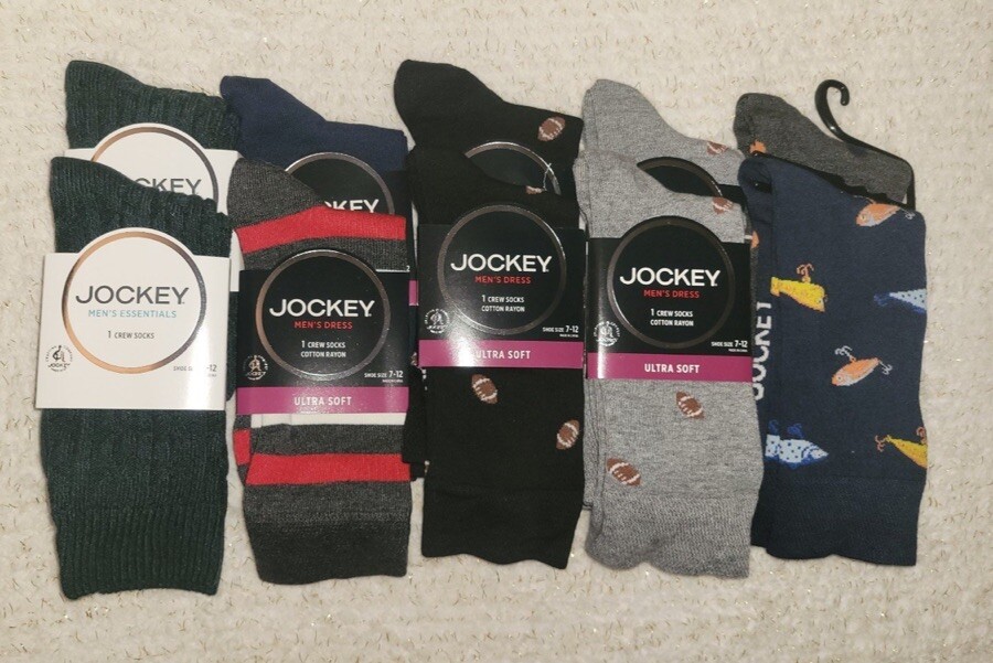 Jockey Mens Crew Socks Shoe Size 7-12 Pack of 10 Ultra Soft Cotton Comfort