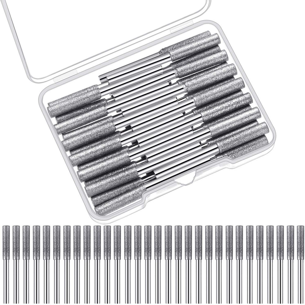 Honoson 30 Pcs Chainsaw Sharpener Stone Bit Bulk High Hardness Titanium Diamond
