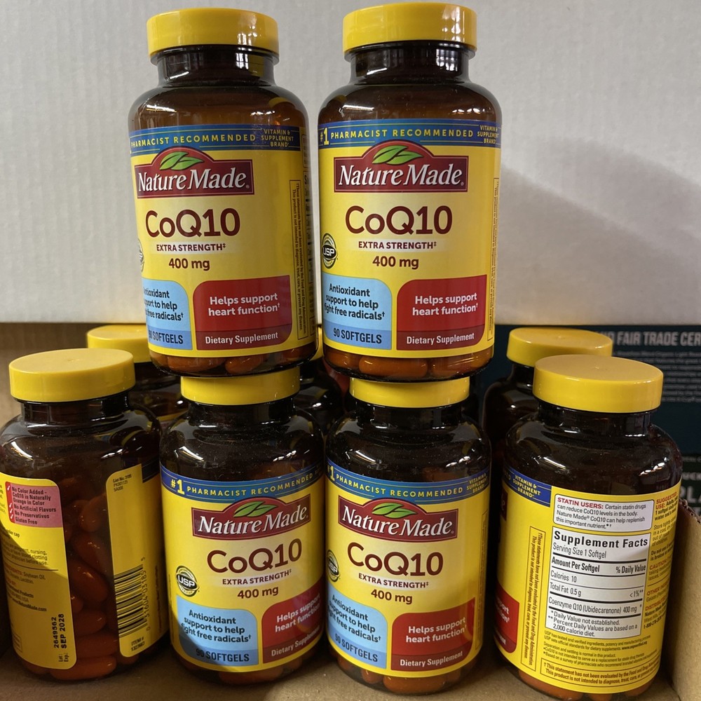 LOT (4) Nature Made CoQ10 Extra Strength 400mg 90 Softgels X 4 Pk(Exp 09/2028 )