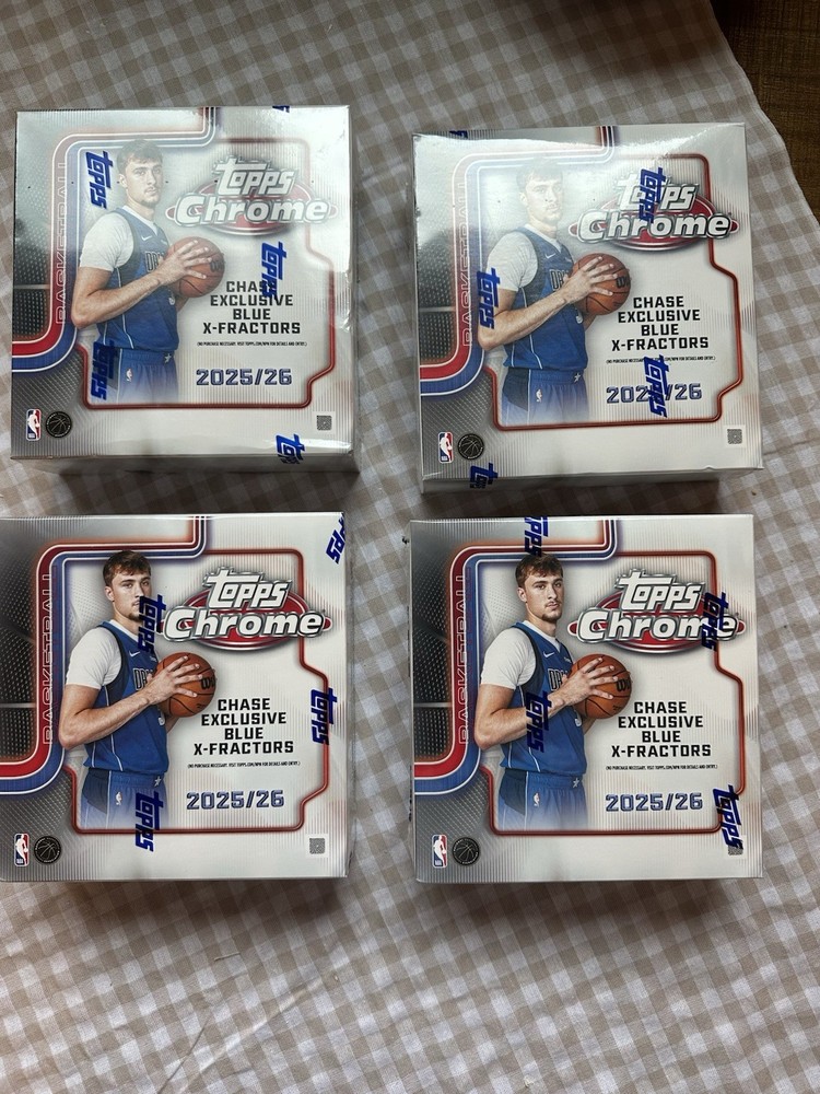 LOT OF  FOUR 2025-2026 Topps Chrome Basketball Mega Box’s (4 SEALED MEGAS) NEW!