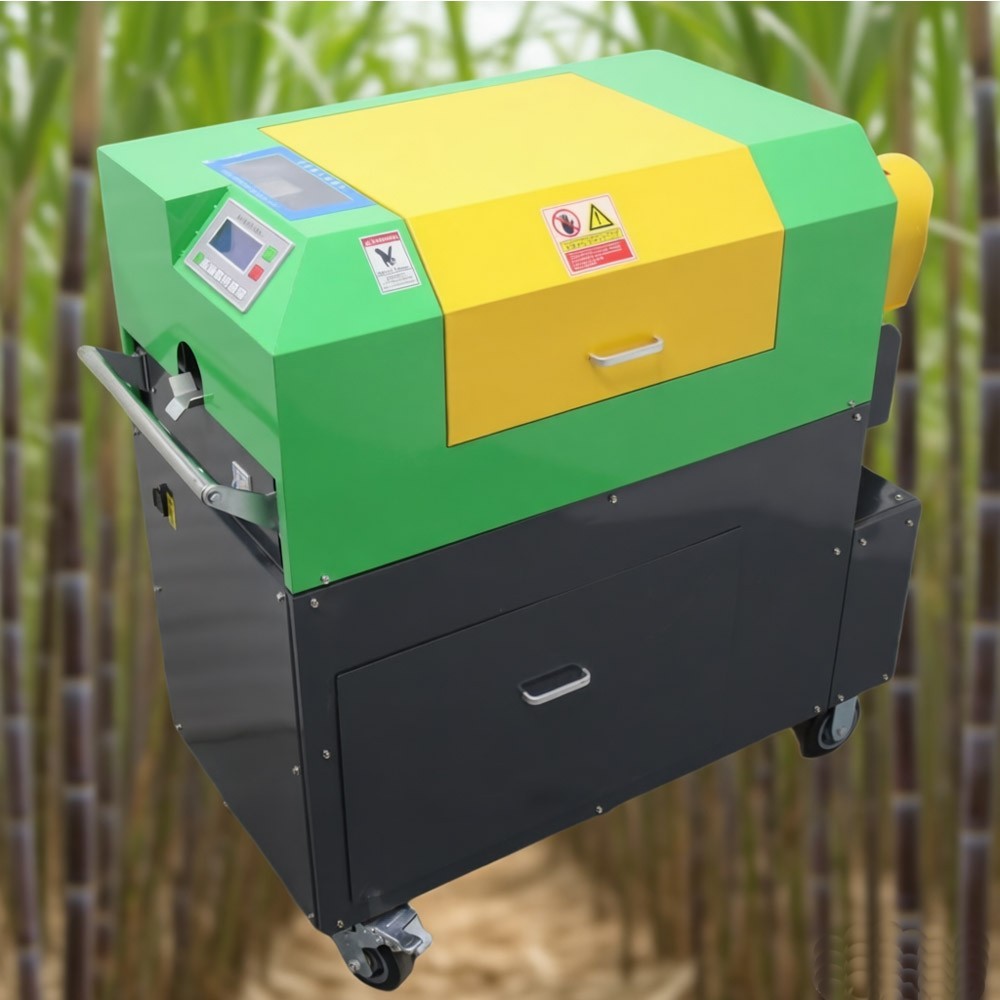 220V Sugar Cane Peeler Cutting Machine Sugarcane Processor w/Cleaner Commercial