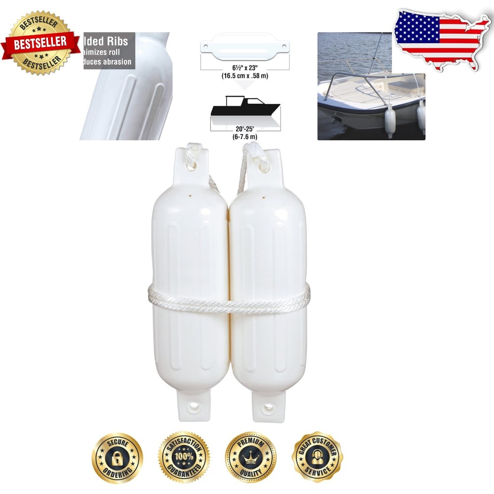 Durable Twin Eye Boat Fender Set with MFP Lines - Optimal Protection for Fishing