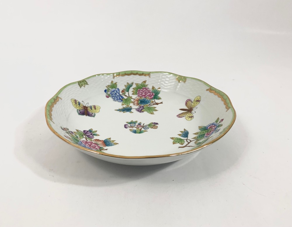 Herend Queen Victoria Green Border Round Salad Fruit Bowl 25cm