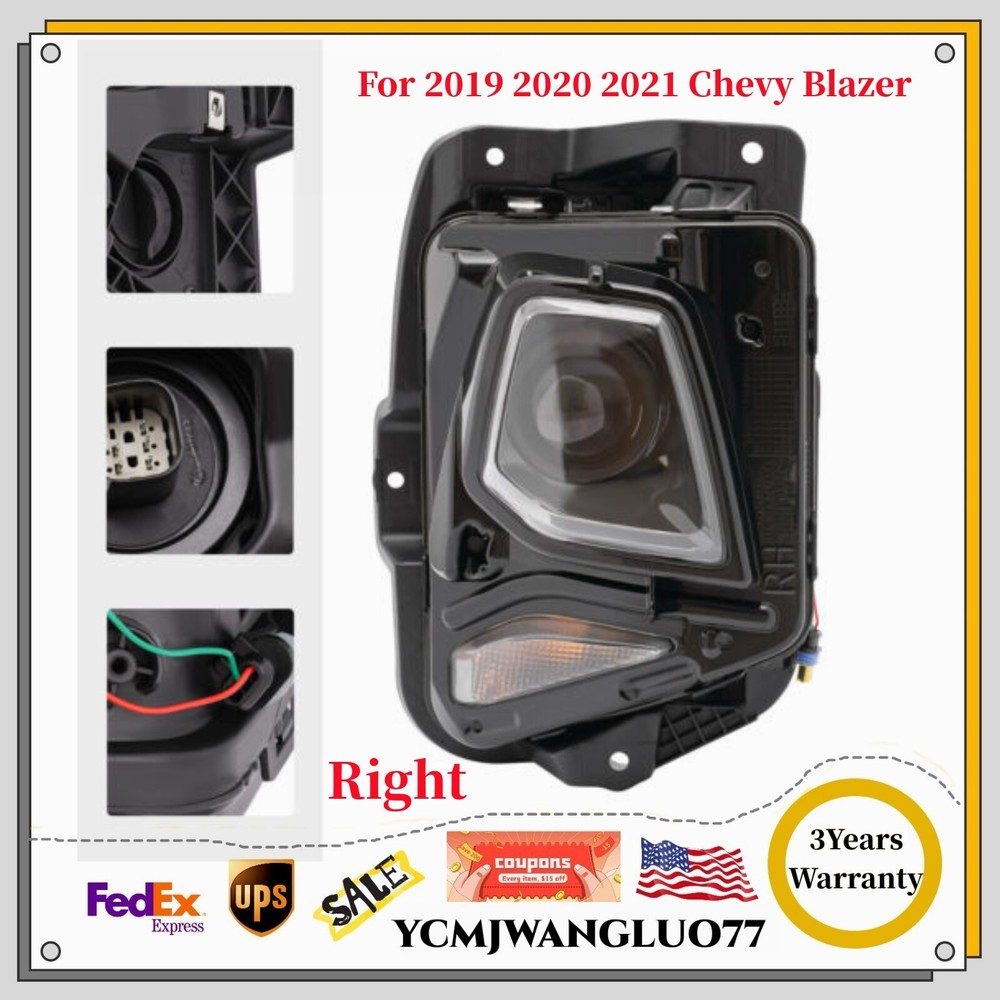 For 2019 2020 2021 Chevy Blazer HID/Xenon Headlight Headlamp Right Clear Lens